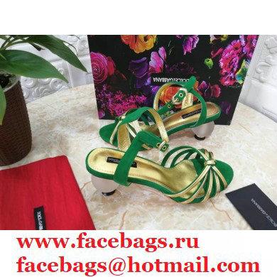 Dolce  &  Gabbana Spherical Acrylic Heel 6.5cm Suede Sandals Green 2021